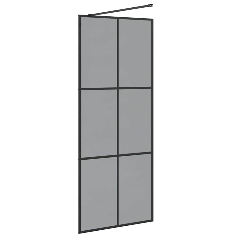 Produktbild för Walk-in Duschvägg Svart 80 x 195 cm härdat glas