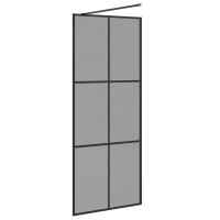 Produktbild för Walk-in Duschvägg Svart 80 x 195 cm härdat glas