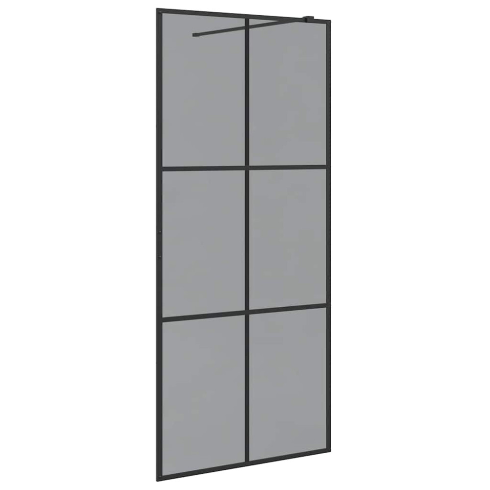 Produktbild för Walk-in Duschvägg Svart 90 x 195 cm härdat glas