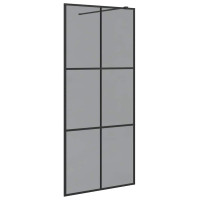 Produktbild för Walk-in Duschvägg Svart 90 x 195 cm härdat glas