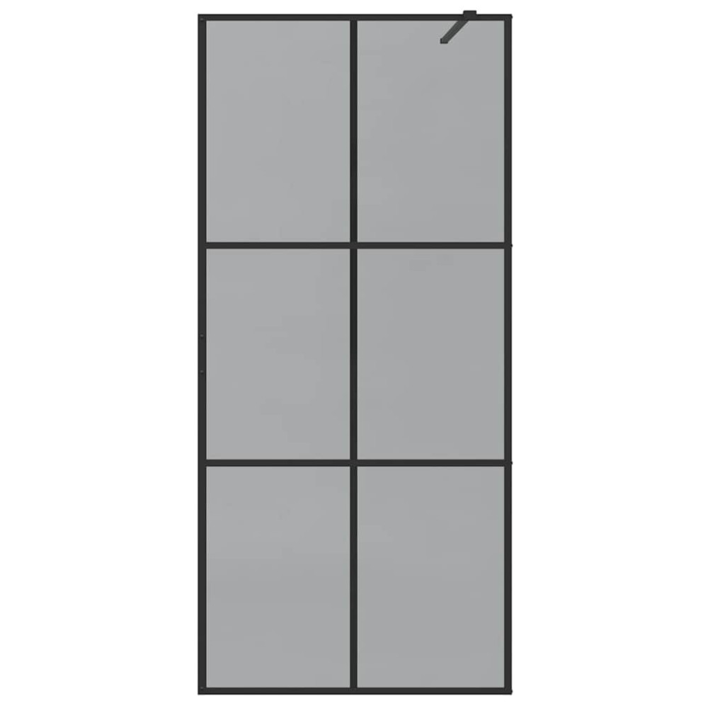 Produktbild för Walk-in Duschvägg Svart 90 x 195 cm härdat glas