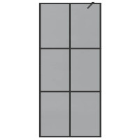 Produktbild för Walk-in Duschvägg Svart 90 x 195 cm härdat glas