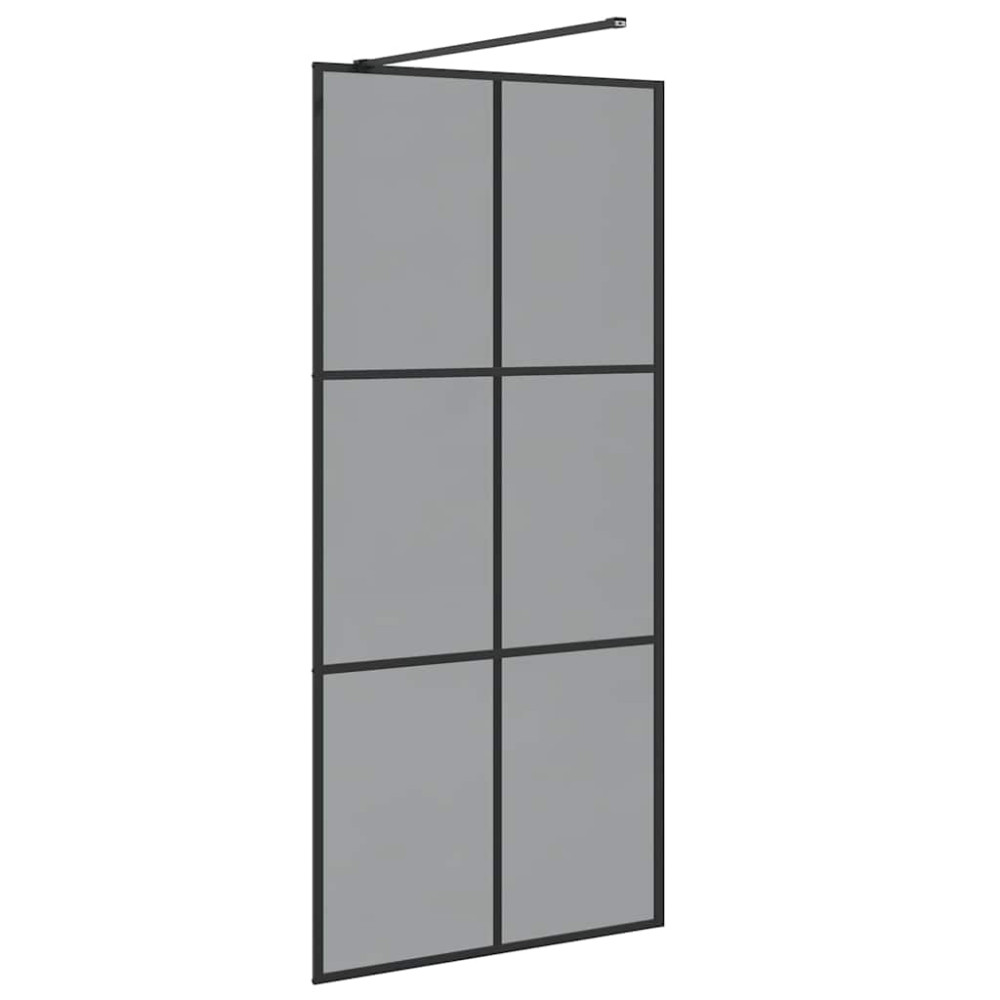 Produktbild för Walk-in Duschvägg Svart 90 x 195 cm härdat glas