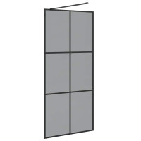 Produktbild för Walk-in Duschvägg Svart 90 x 195 cm härdat glas