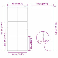 Produktbild för Walk-in Duschvägg Svart 90 x 195 cm härdat glas