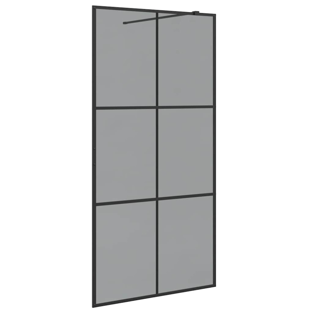 Produktbild för Walk-in Duschvägg Svart 100 x 195 cm härdat glas