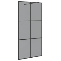 Produktbild för Walk-in Duschvägg Svart 100 x 195 cm härdat glas