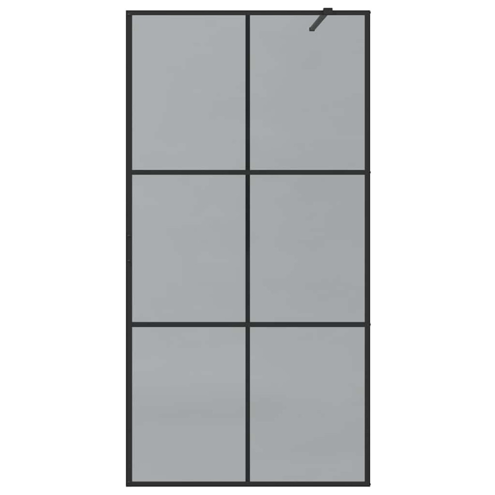 Produktbild för Walk-in Duschvägg Svart 100 x 195 cm härdat glas