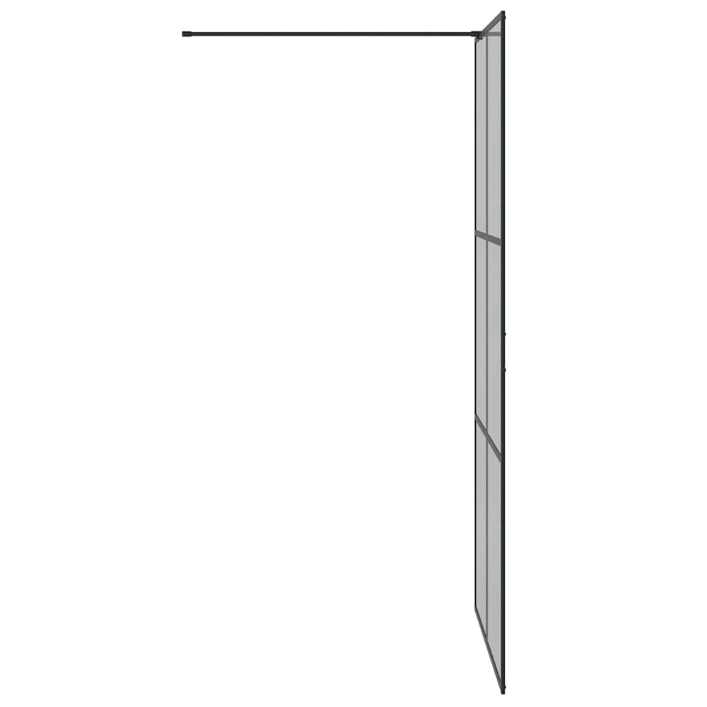 Produktbild för Walk-in Duschvägg Svart 100 x 195 cm härdat glas