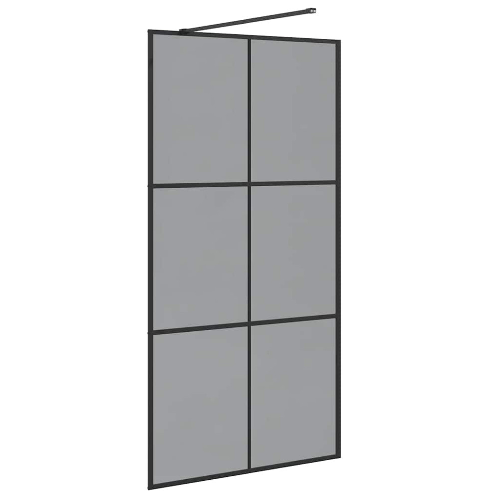 Produktbild för Walk-in Duschvägg Svart 100 x 195 cm härdat glas