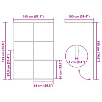 Produktbild för Walk-in Duschvägg Svart 140 x 195 cm härdat glas