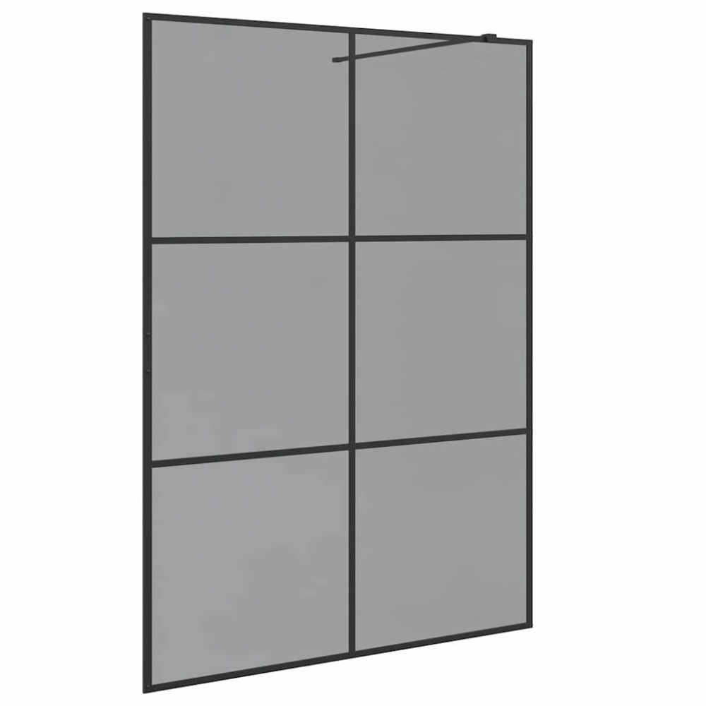 Produktbild för Walk-in Duschvägg Svart 140 x 195 cm härdat glas