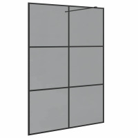 Produktbild för Walk-in Duschvägg Svart 140 x 195 cm härdat glas