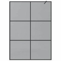 Produktbild för Walk-in Duschvägg Svart 140 x 195 cm härdat glas