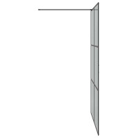 Produktbild för Walk-in Duschvägg Svart 140 x 195 cm härdat glas