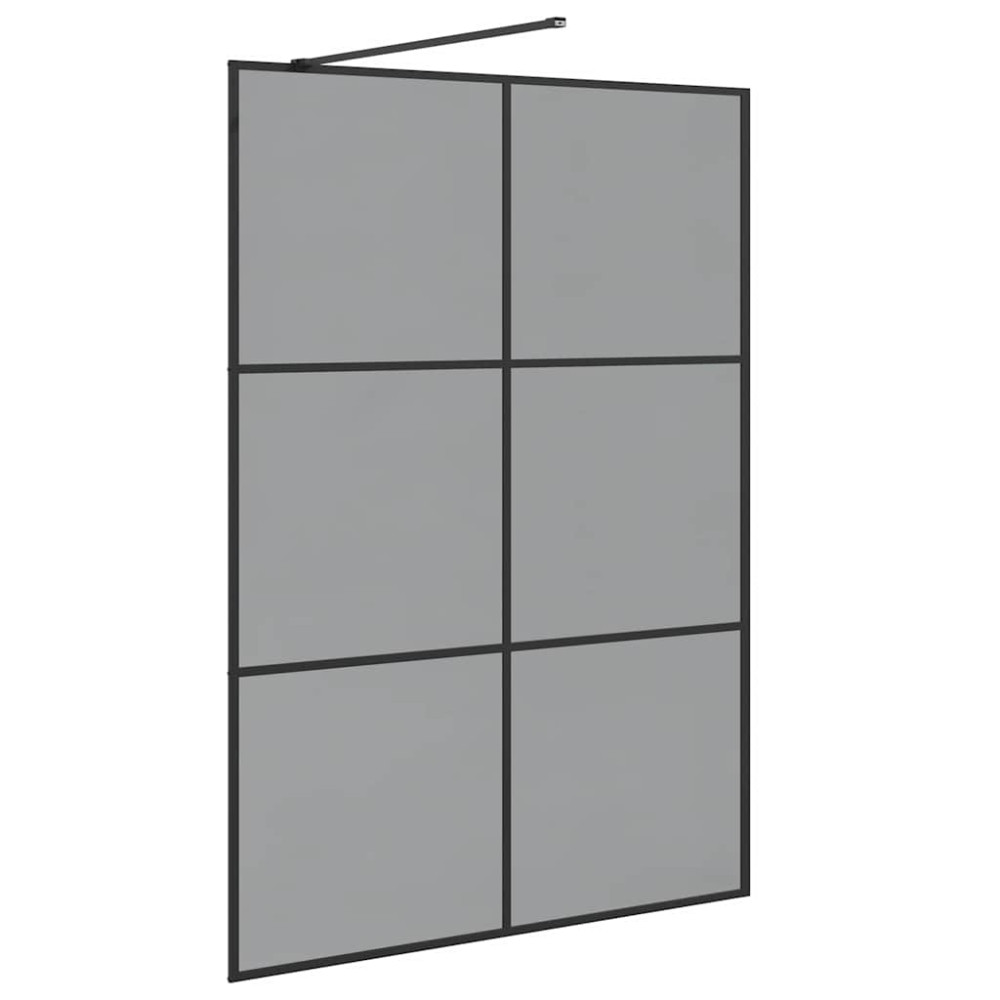 Produktbild för Walk-in Duschvägg Svart 140 x 195 cm härdat glas