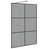 Produktbild för Walk-in Duschvägg Svart 140 x 195 cm härdat glas