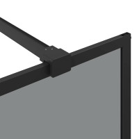 Produktbild för Walk-in Duschvägg Svart 140 x 195 cm härdat glas