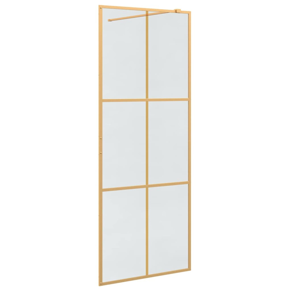Produktbild för Walk-in Duschvägg Guld 80 x 195 cm härdat glas