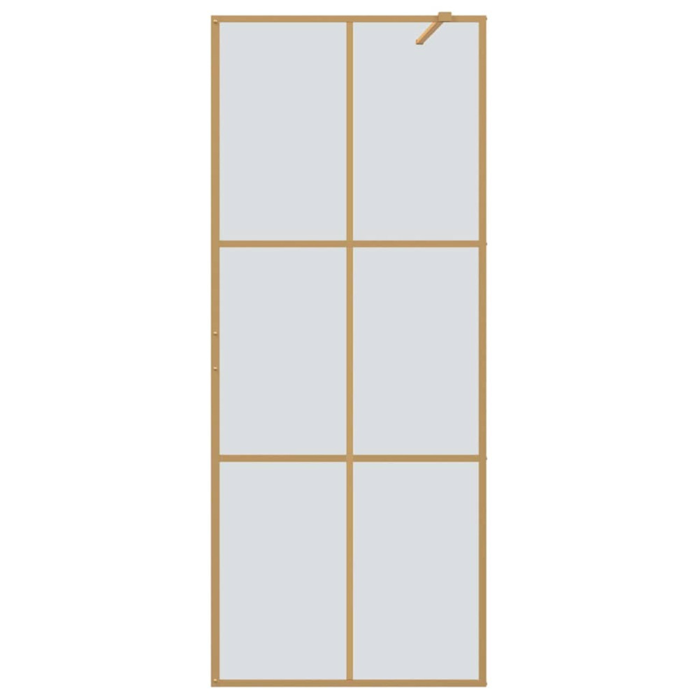 Produktbild för Walk-in Duschvägg Guld 80 x 195 cm härdat glas