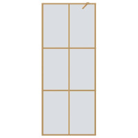 Produktbild för Walk-in Duschvägg Guld 80 x 195 cm härdat glas