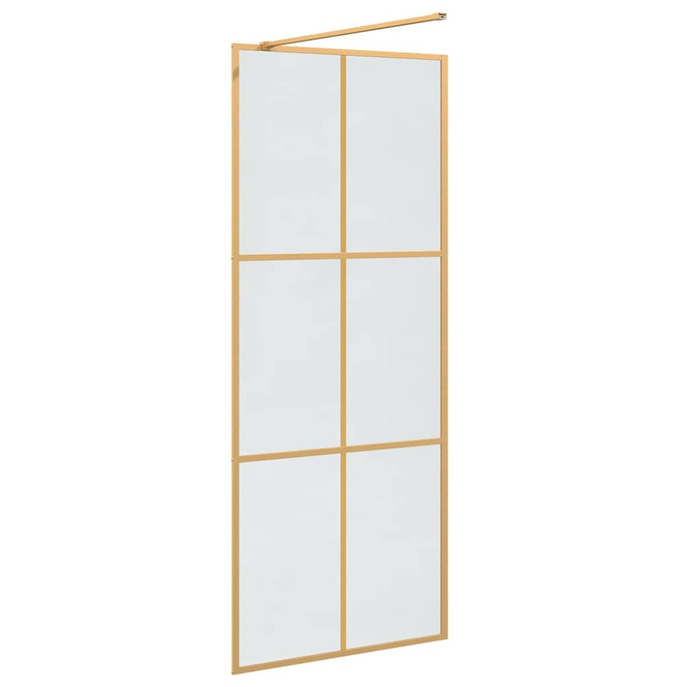 Produktbild för Walk-in Duschvägg Guld 80 x 195 cm härdat glas