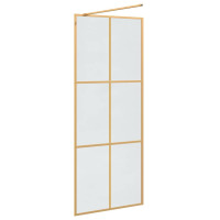 Produktbild för Walk-in Duschvägg Guld 80 x 195 cm härdat glas