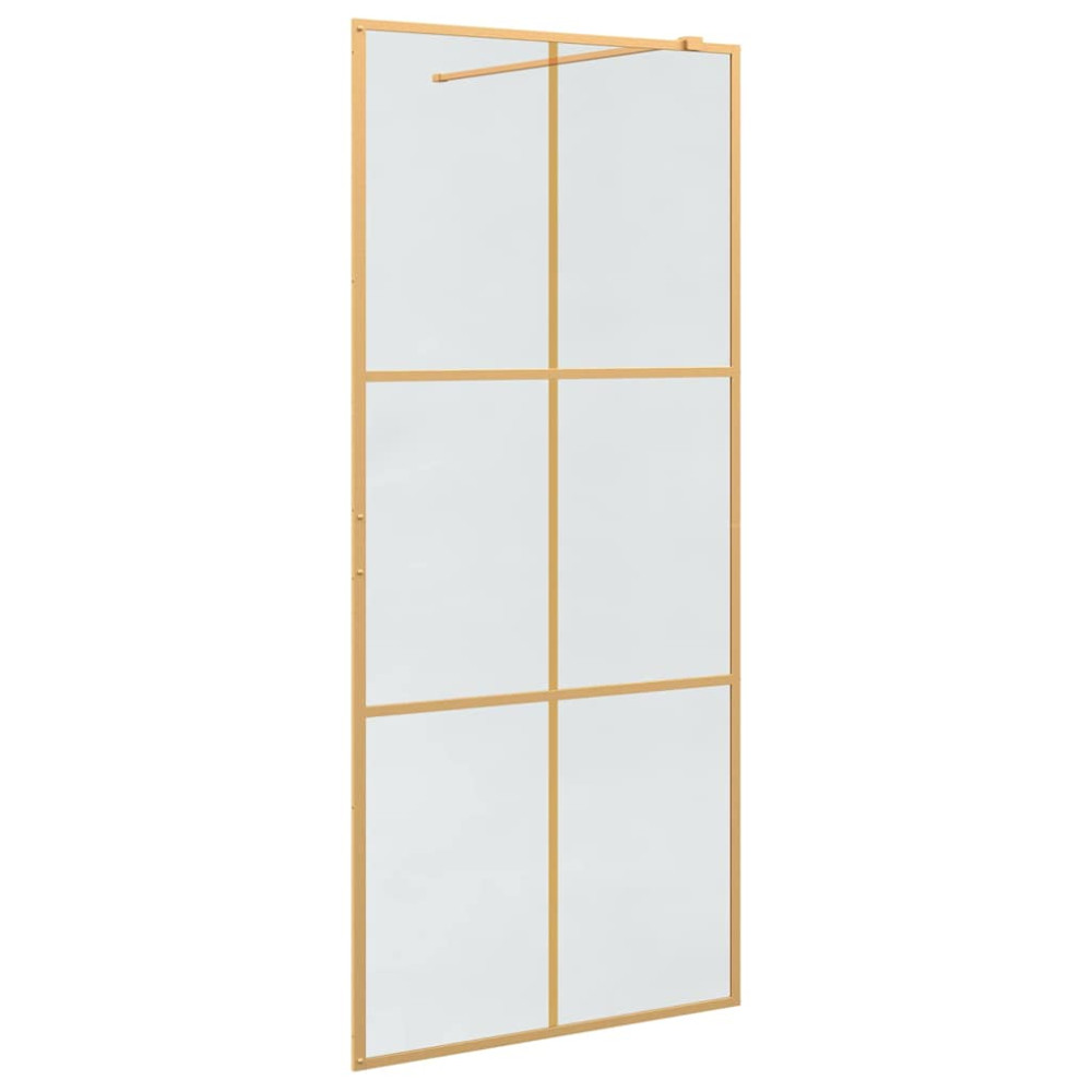 Produktbild för Walk-in Duschvägg Guld 90 x 195 cm härdat glas