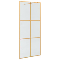 Produktbild för Walk-in Duschvägg Guld 90 x 195 cm härdat glas