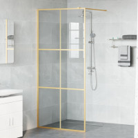 Produktbild för Walk-in Duschvägg Guld 90 x 195 cm härdat glas