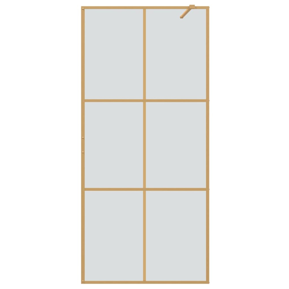 Produktbild för Walk-in Duschvägg Guld 90 x 195 cm härdat glas