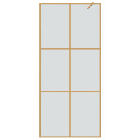 Produktbild för Walk-in Duschvägg Guld 90 x 195 cm härdat glas