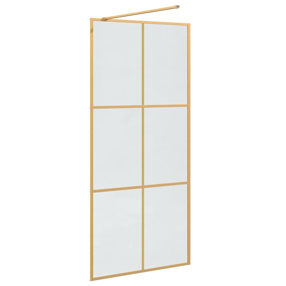 Produktbild för Walk-in Duschvägg Guld 90 x 195 cm härdat glas