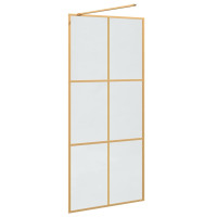 Produktbild för Walk-in Duschvägg Guld 90 x 195 cm härdat glas