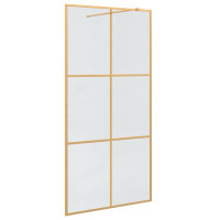 Produktbild för Walk-in Duschvägg Guld 100 x 195 cm härdat glas