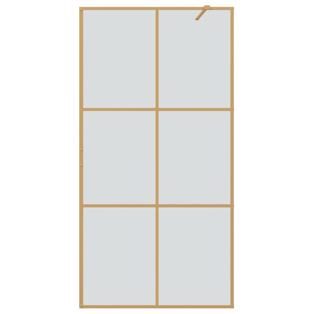 Produktbild för Walk-in Duschvägg Guld 100 x 195 cm härdat glas