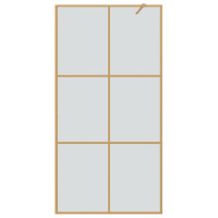 Produktbild för Walk-in Duschvägg Guld 100 x 195 cm härdat glas