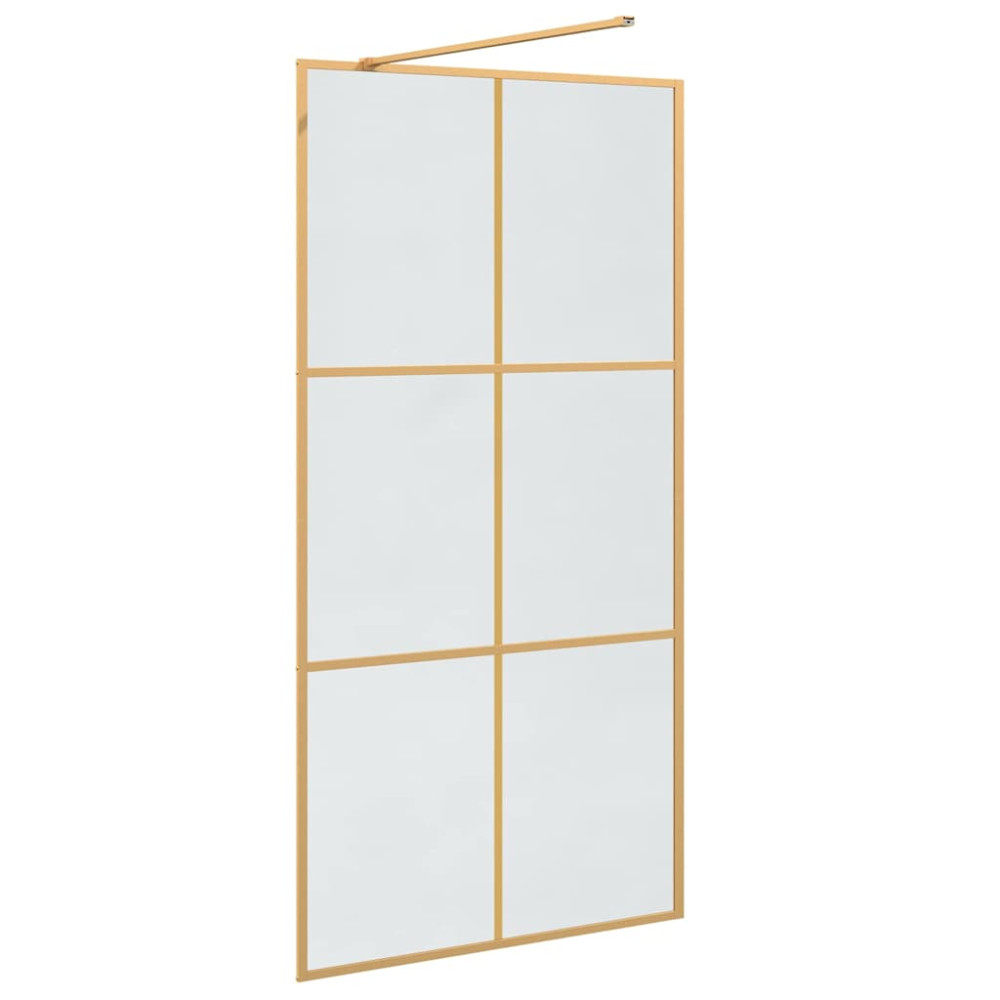 Produktbild för Walk-in Duschvägg Guld 100 x 195 cm härdat glas