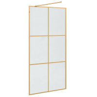 Produktbild för Walk-in Duschvägg Guld 100 x 195 cm härdat glas