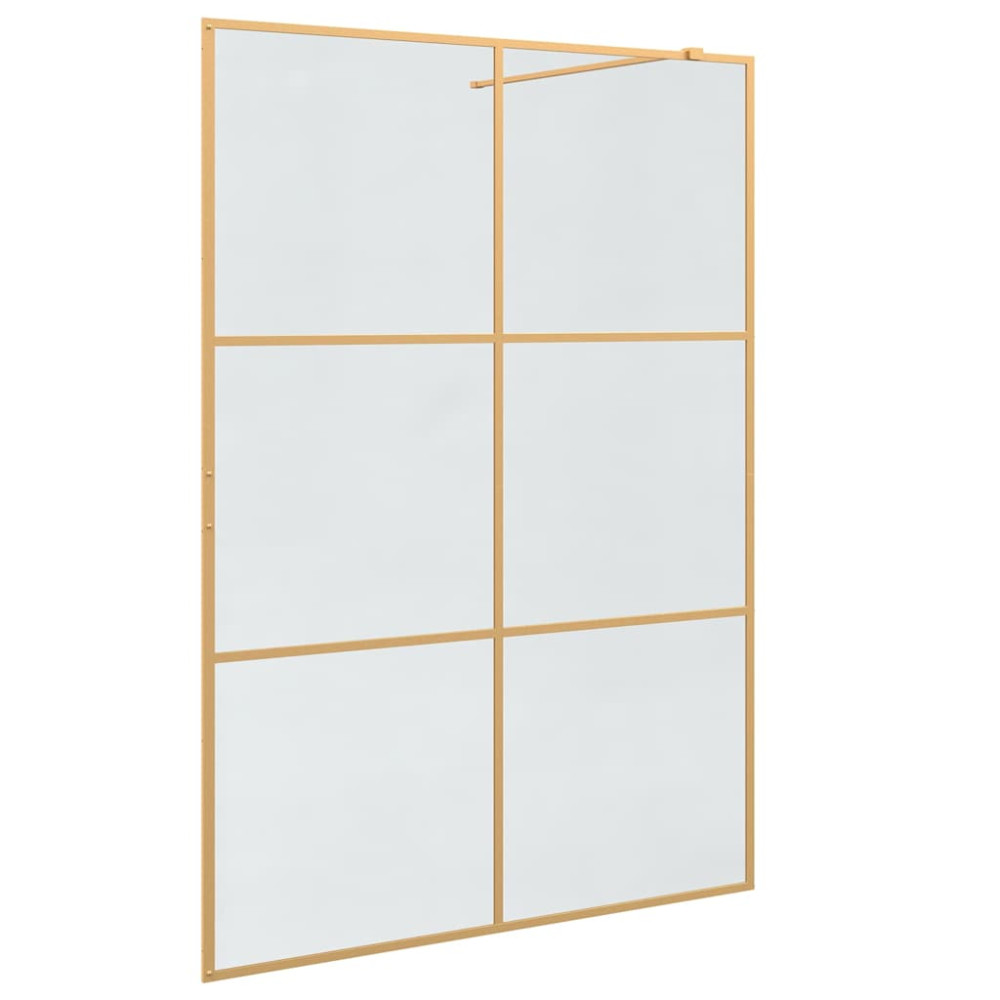 Produktbild för Walk-in Duschvägg Guld 140 x 195 cm härdat glas
