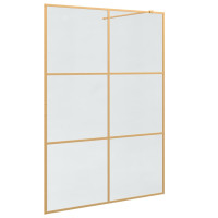 Produktbild för Walk-in Duschvägg Guld 140 x 195 cm härdat glas