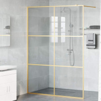 Produktbild för Walk-in Duschvägg Guld 140 x 195 cm härdat glas