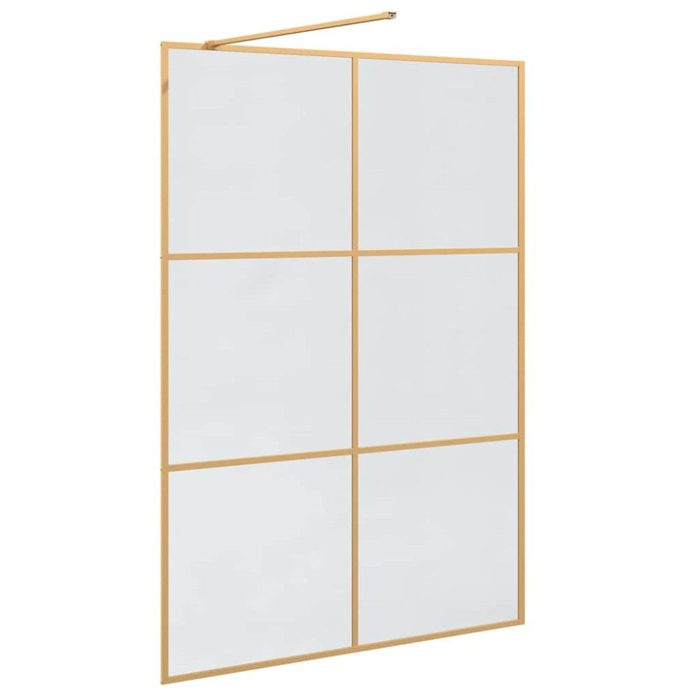 Produktbild för Walk-in Duschvägg Guld 140 x 195 cm härdat glas
