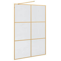 Produktbild för Walk-in Duschvägg Guld 140 x 195 cm härdat glas