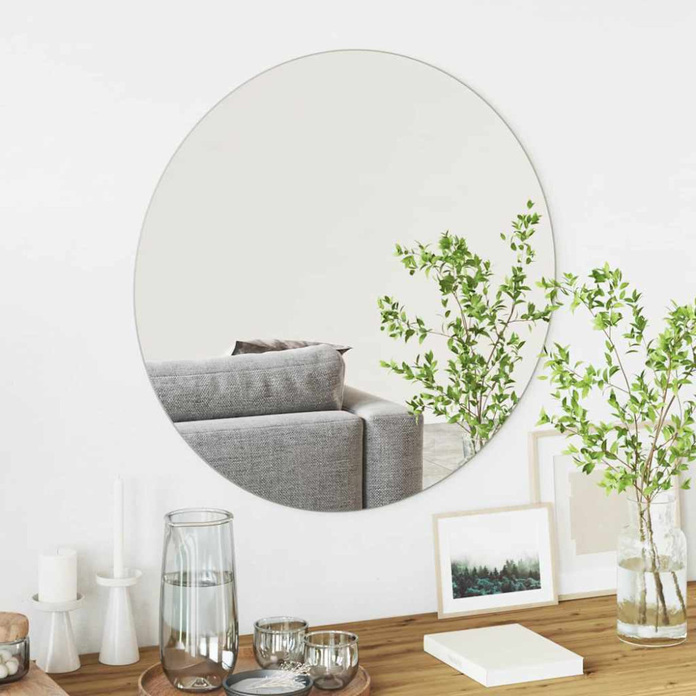 Produktbild för Väggspegel Rund Ø 70 cm härdat glas