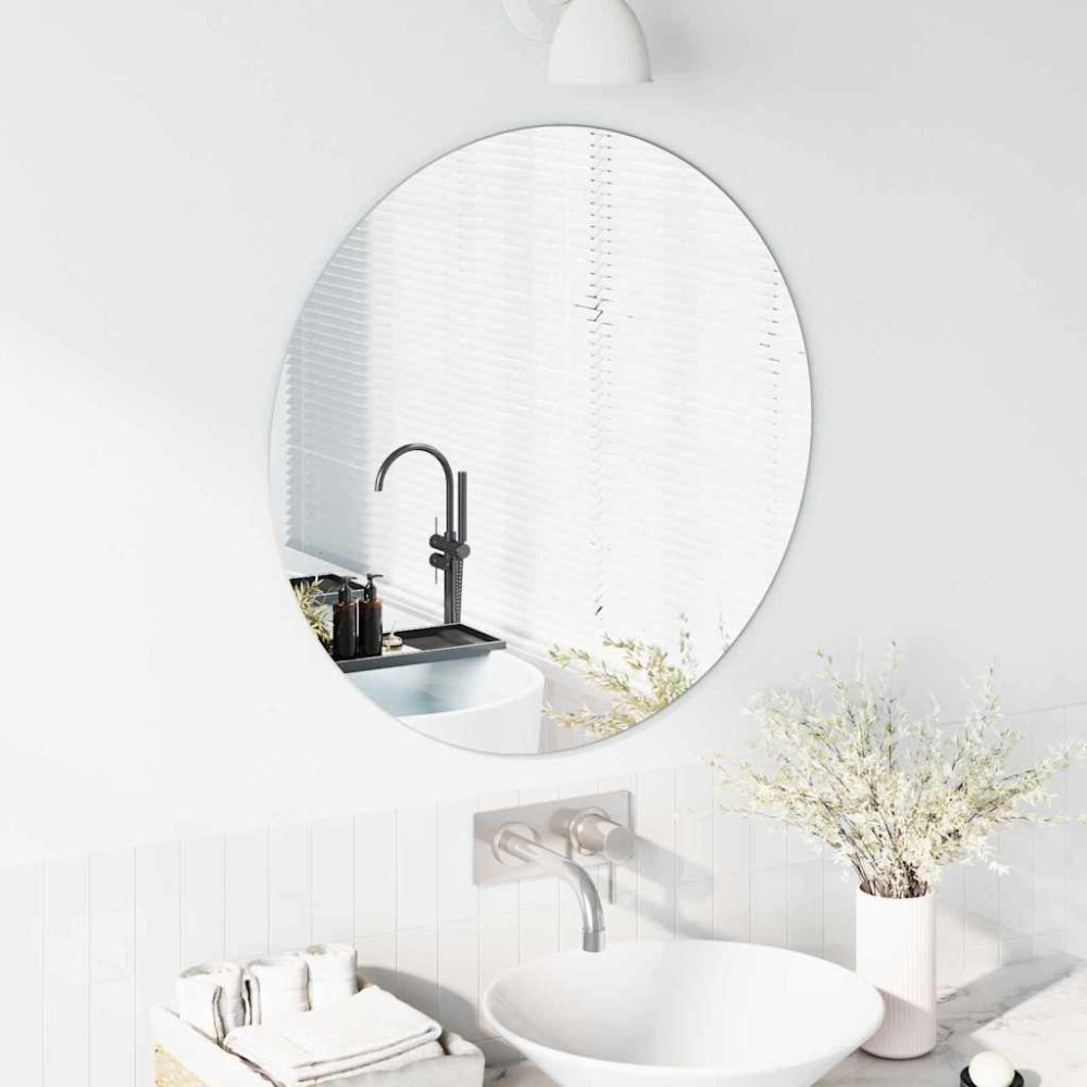 Produktbild för Väggspegel Rund Ø 70 cm härdat glas