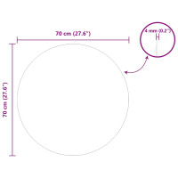 Produktbild för Väggspegel Rund Ø 70 cm härdat glas