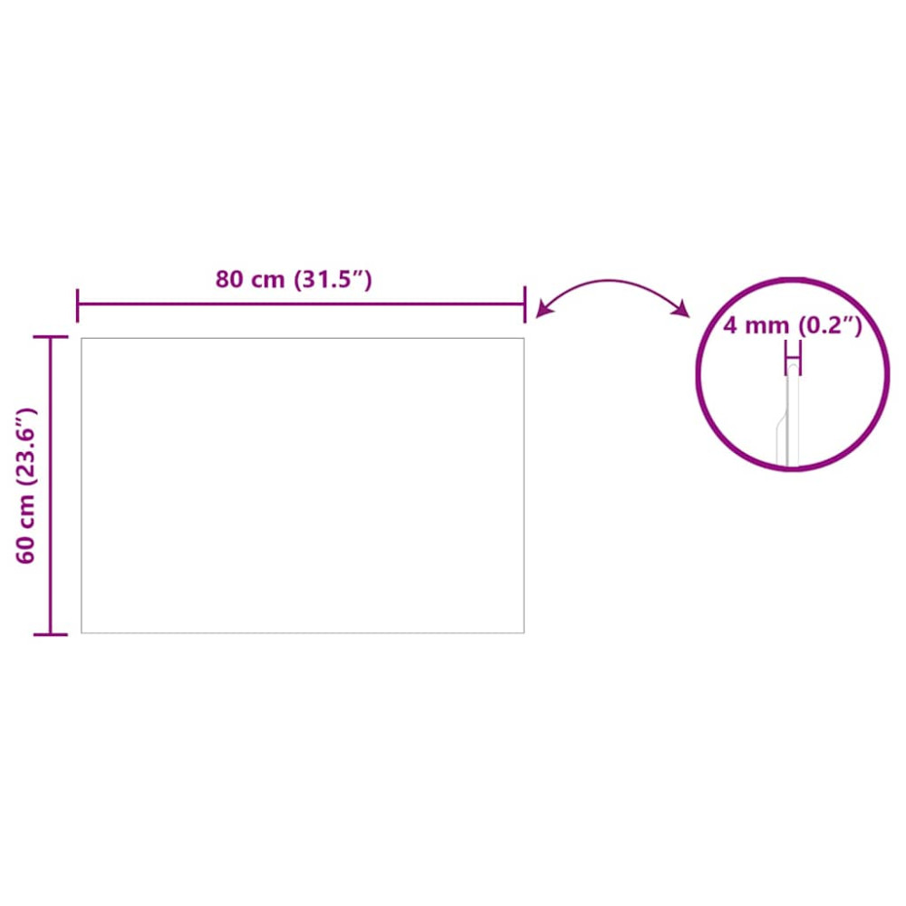 Produktbild för Väggspegel Rektangulär 80 x 60 cm härdat glas