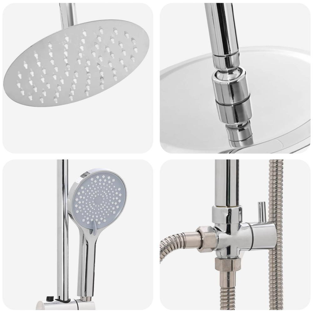 Produktbild för Duschsystem Silver 47 x 20 x 95 cm Rostfritt stål