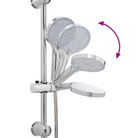 Produktbild för Duschsystem Silver 47 x 20 x 95 cm Rostfritt stål